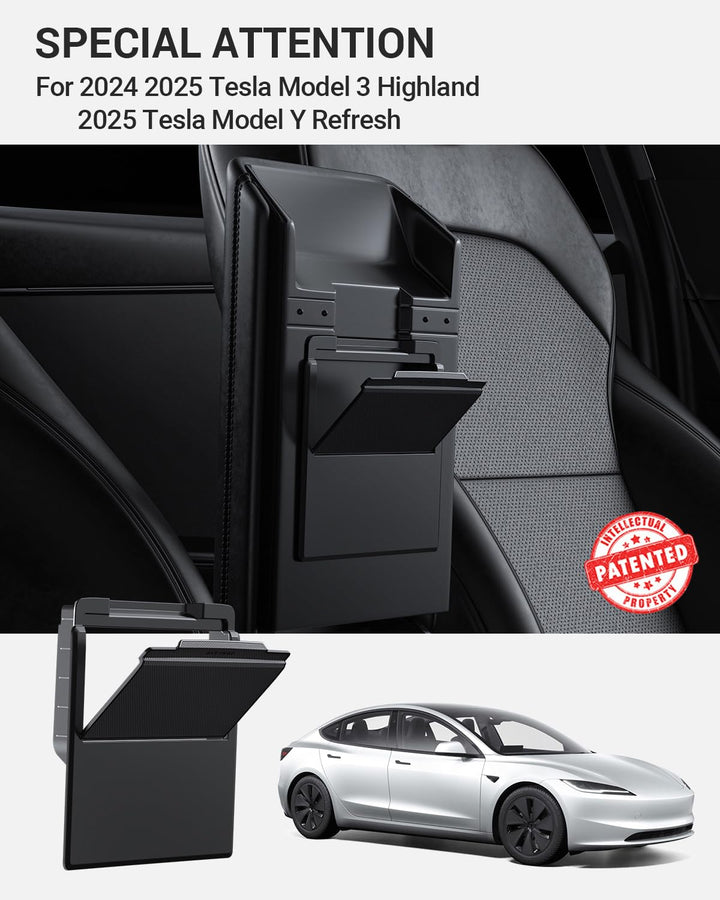BASENOR 2024 2025 Tesla Model 3 Armrest Hidden Storage Box (Carbon Fiber Design) Center Console Organizer Accessories for Model 3 Highland Refresh