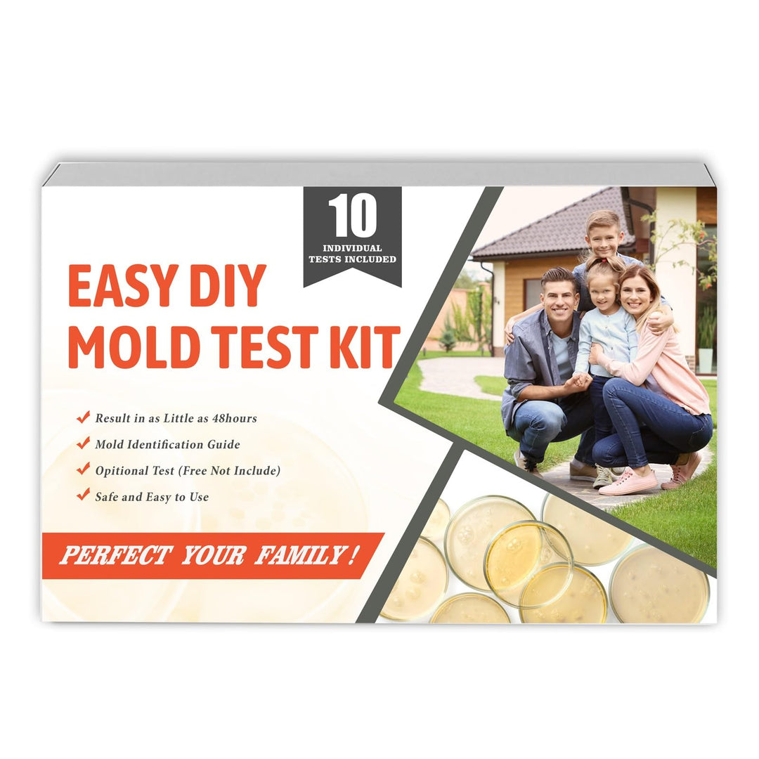 Mold Test Kit for Home Air Quality - 10 Individual DIY Home Mold Air Test Kit - Mold Detector for Home Air & Surface, HVAC Indoor Quick Mold Testing Kit for Home, Identification Guide Included