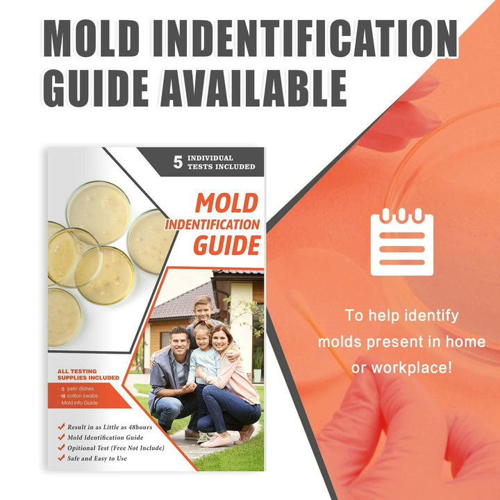 Mold Test Kit for Home Air Quality - 5 Individual DIY Home Mold Air Test Kit - Mold Detector for Home Air & Surface, HVAC Indoor Quick Mold Testing Kit for Home, Identification Guide Included