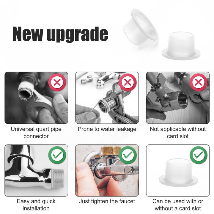 40pcs Faucet Leak-Proof Sealing Gasket, Faucet Leakproof Gasket Washers to Prevent Leakage and Dripping Silicone Plug Raw Material Belt Rubber Seal Rings for Various Plumbing Fixtures (Transparent)