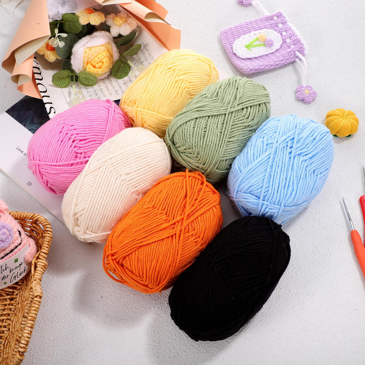 PRETYZOOM Cotton Thread 7 Pcs Wool Yarn Soft Yarn Crochet Supplies Acrylic Thread Knitting Yarn Cotton Socks Child Manual