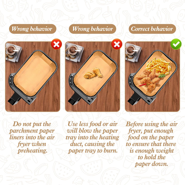 Ninja Dual Air Fryer Accessories - Disposable Paper Liners with Brush, 200 Pcs Food Grade Parchment Paper Liners Rectangle 8.6"x 5.5" for Ninja DZ201/DZ401