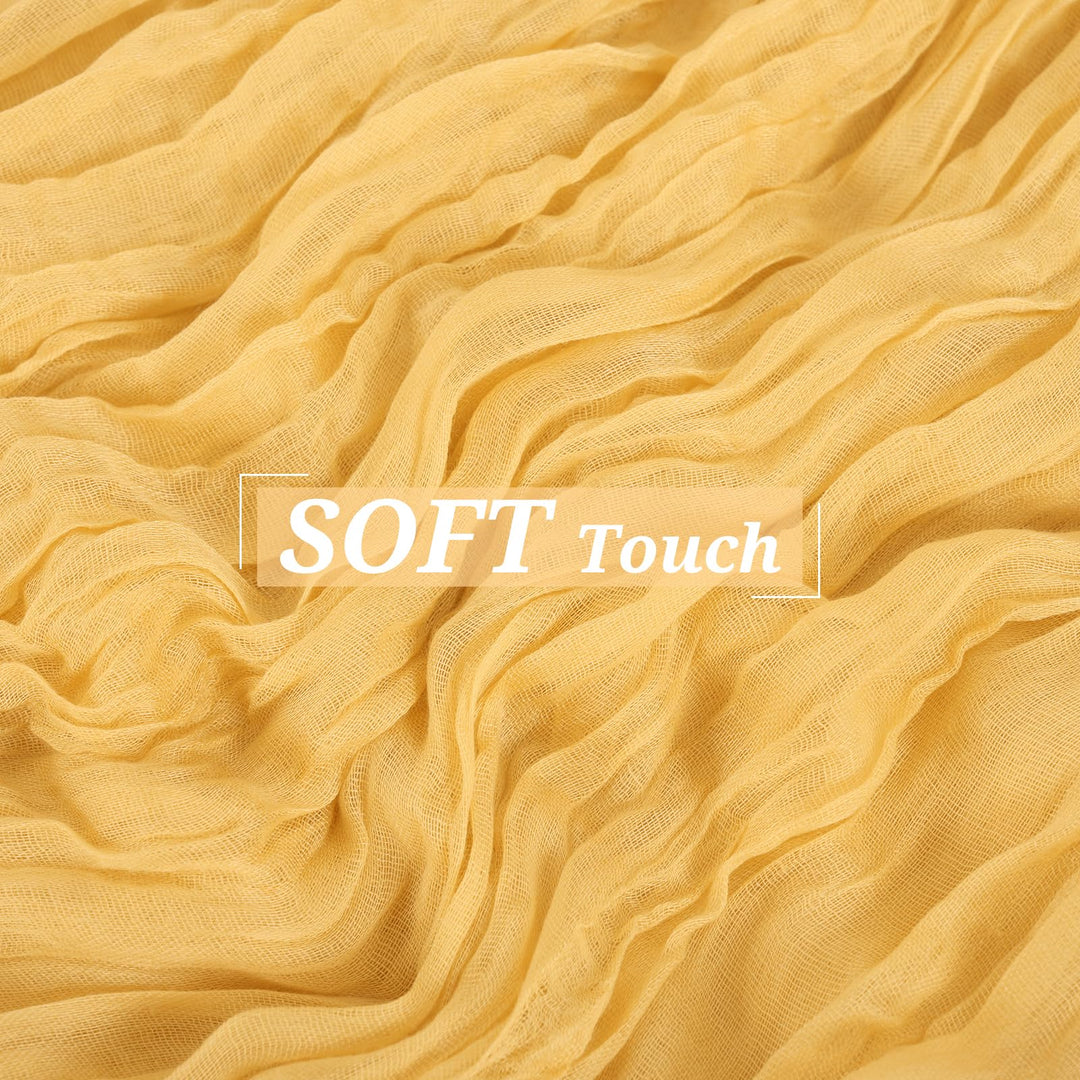 6 Pack Sand Cheesecloth Table Runner Gauze Table Runner 10FT Long Semi-Sheer Table Runner Boho or Rustic Wedding Table Decor for Wedding Decor Arch Draping Bridal Shower Holiday Party