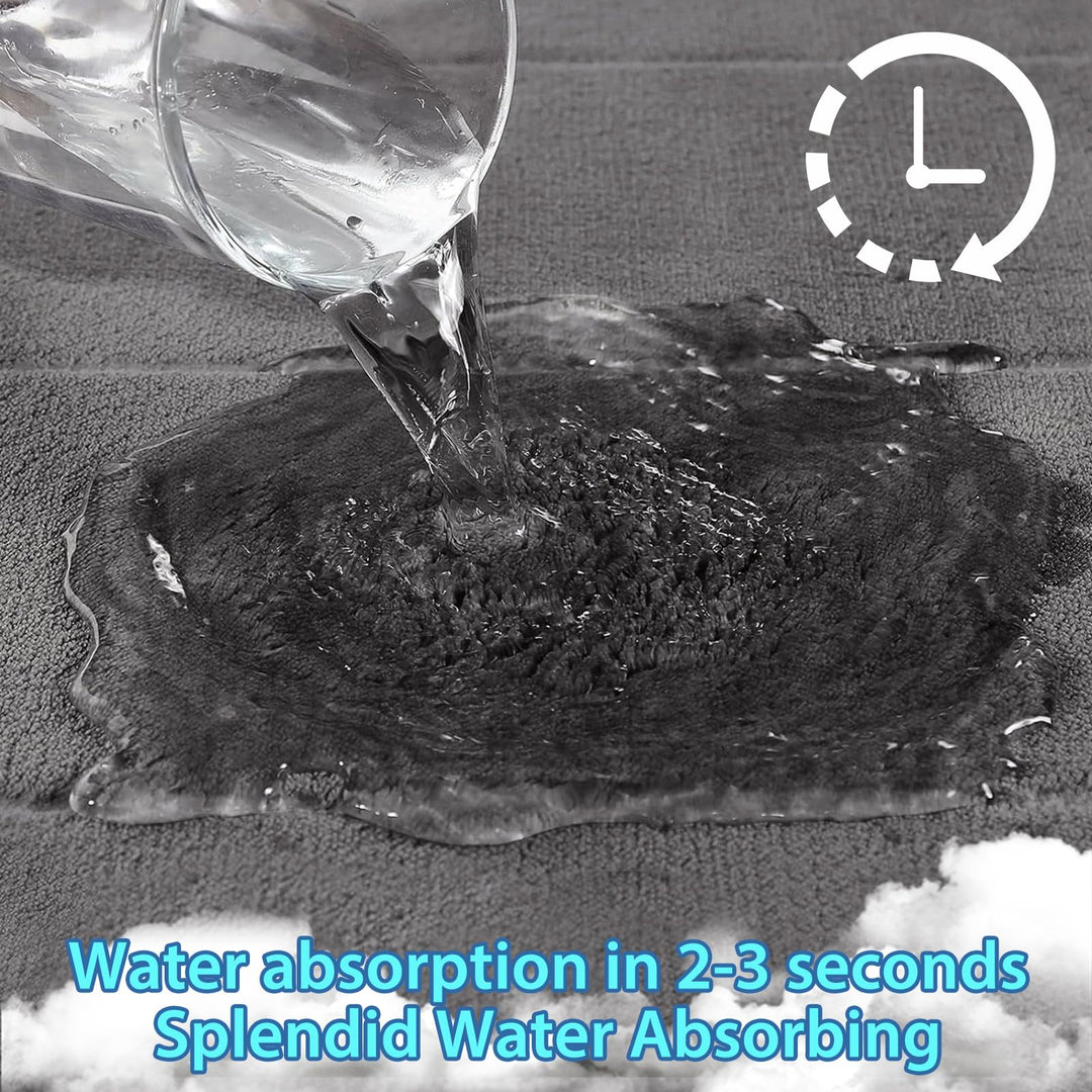 JOYART 1 Piece Bathroom Rugs,Memory Foam Bath Mat,Toilet Mats, Non-Slip Absorbentb Rugs, Machine Washable-Dark Grey, 16" x 24"