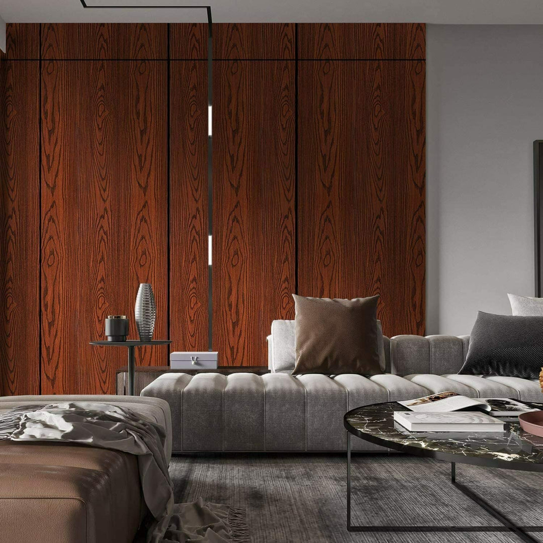 Practicalws Brown Wood Contact Paper for Countertops 15.7" x118", Peel and Stick Wallpaper for Removable, Decorative Self Adhesive Vinyl Film Stick on Wall Paper