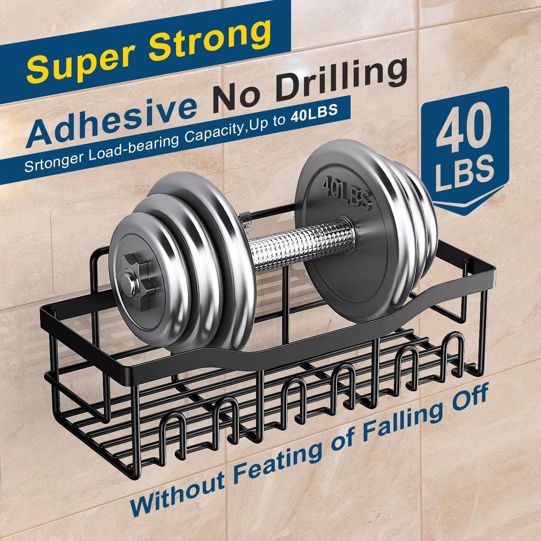 Jabukosu Shower Caddy, Shower Shelves [5-Pack], Adhesive Shower Organizer No Drilling, Large Capacity, Rustproof Stainless Steel Bathroom Shower Shelf for Inside Shower