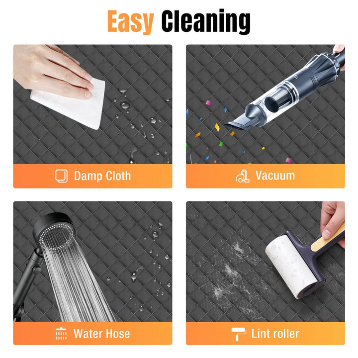 Lekespring Back Seat Extender for Dogs, Waterproof Dog Car Seat Cover for Back Seat, Hard Bottom Dog Seat Cover, Dog Hammock for Car SUV Small Truck, Black