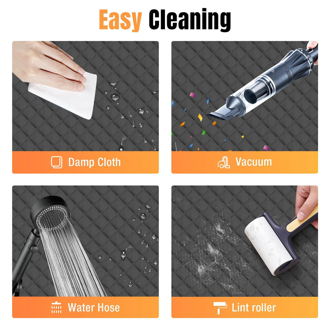 Lekespring Back Seat Extender for Dogs, Waterproof Dog Car Seat Cover for Back Seat, Hard Bottom Dog Seat Cover, Dog Hammock for Car SUV Small Truck, Black