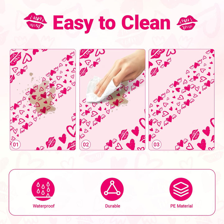 2 Pack Mothers Day Tablecloth,Disposable Plastic Table Cloth 54" x 108" Mothers Day Decoration,Rose Red Rectangle Tablecloth for Mom Birthday Women Party,Table Cover for Anniversary Engagement Wedding