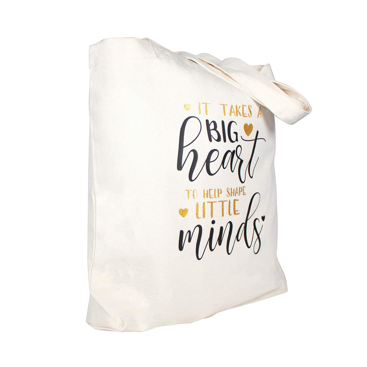 ElegantPark Teacher Appreciation Gifts for Women Bag Daycare Teacher Birthday Christmas Gift Canvas Tote Shoulder Bags with Interior Pocket