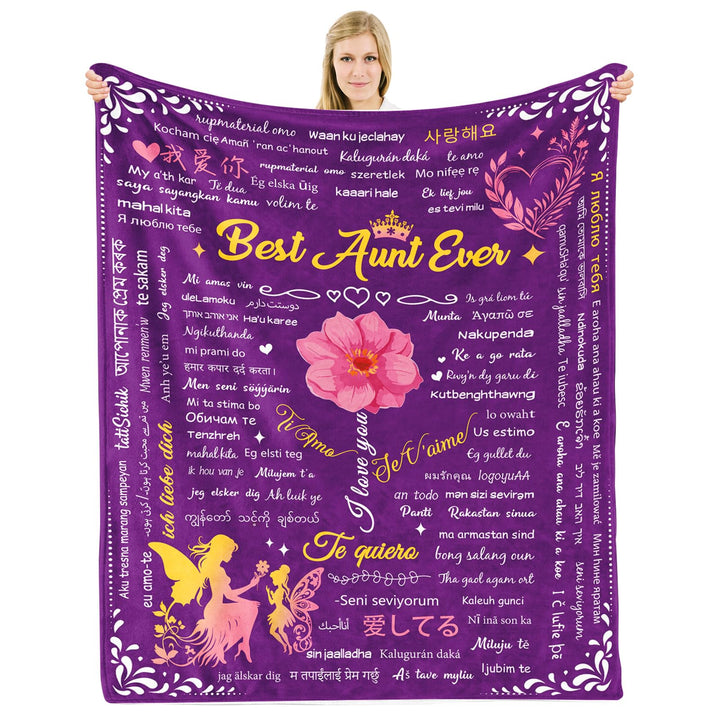 REETOOK Aunt Blanket from Niece, Warm Cozy Aunt Birthday Gifts for Her, Get Well Gifts for Women, Present for Aunts Soft Flannel Blanket for Mothers Day 50x60 in