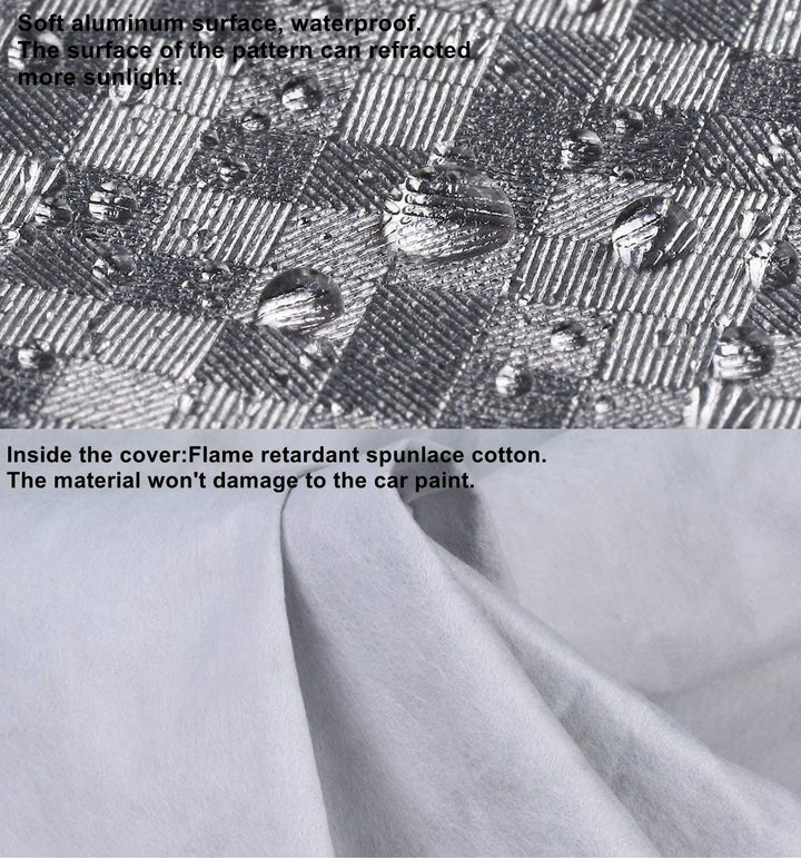 Kadooria Safe View Half Car Cover Top Waterproof/Windproof/Dustproof/Windshield Cover Snow Winter Summer (SUV YL)