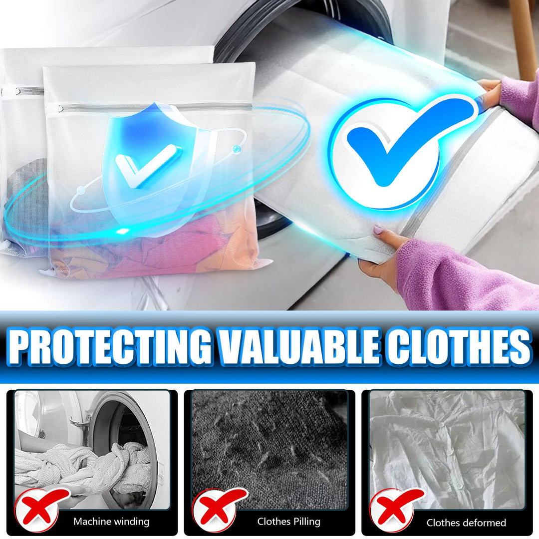 2 Pcs Large Clothing Washing Bags, 23 x 23 Inches Polyester Lingerie Laundry Bag for Washing Machine, Mesh Laundry Bags for Bras, Underwear, Sweaters, Socks, Stocking, Cotton Clothes, Sheet (Gray)