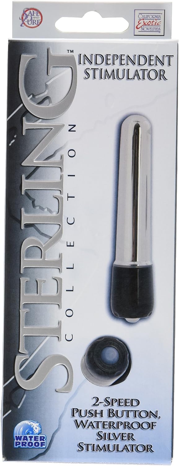 AD-024 California Exotic: Sterling Collection 2 Speed Push Button Stimulator – Silver