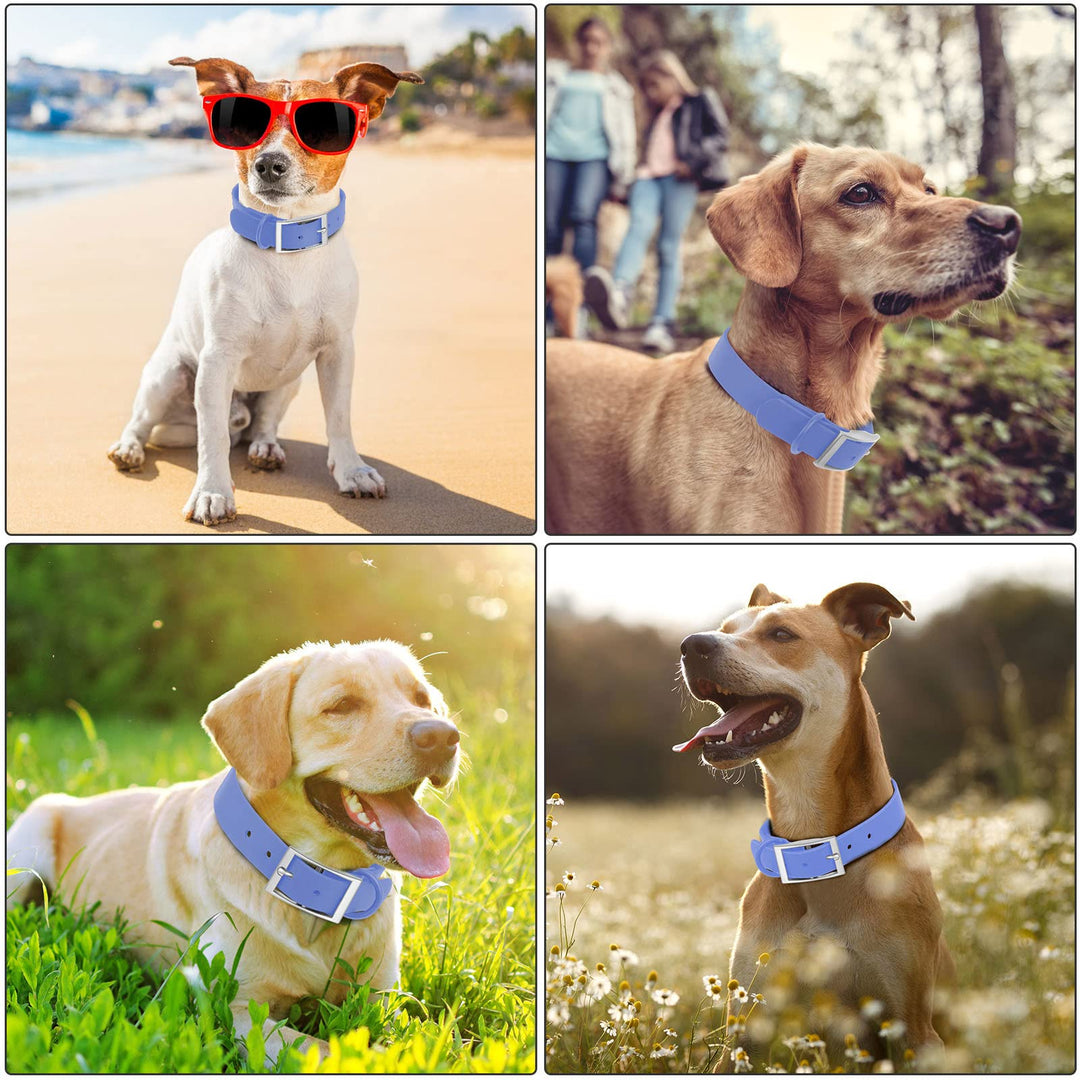 Wisedog Waterproof Dog Collar: Multiple Adjust 8.5” to 32.6”, Soft Rubber Coated Webbing, Easy to Clean, for Small Medium Large Dogs (XL(Length:18"-23.6"; Width:1"), Blue)