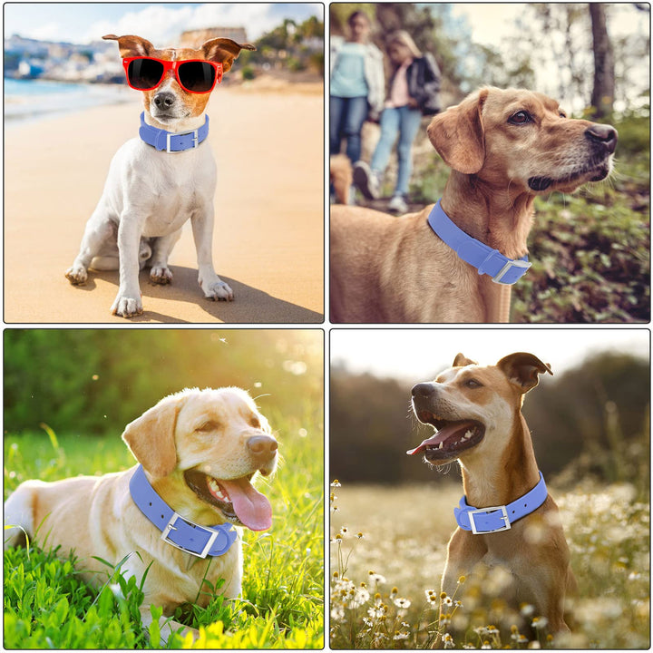 Wisedog Waterproof Dog Collar: Multiple Adjust 8.5” to 32.6”, Soft Rubber Coated Webbing, Easy to Clean, for Small Medium Large Dogs (XL(Length:18"-23.6"; Width:1"), Blue)