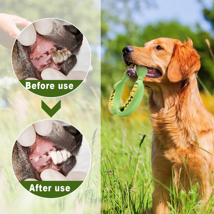 Jomilly Durable Dog Chew Toys for Average Chewers - Treat Dispenser stuffable Tough Dog Toys for Small Medium Large Dogs Lifetime Replacement Puppy Pet Teething Toys-Banana Circle Shape Medium