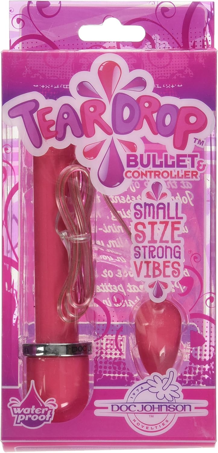 AD-041 Doc Johnson: Teardrop Bullet Vibrator & Controller, Rose
