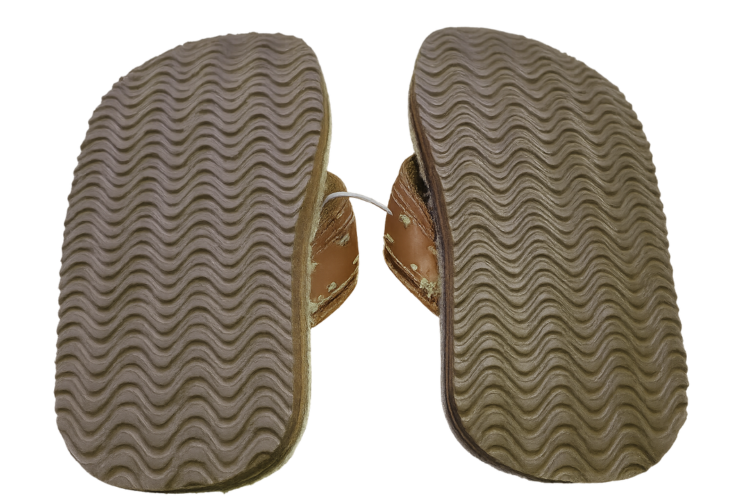 Men's Size 8 Flip-Flops – IZOD Phillip Sandals Canvas Sole, Brown Stitch Strap