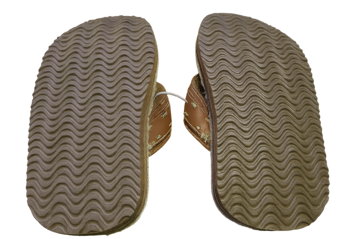 Men's Size 8 Flip-Flops – IZOD Phillip Sandals Canvas Sole, Brown Stitch Strap