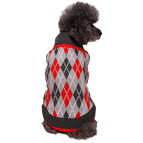 Blueberry Pet Chic Argyle All Over Dog Sweater - Metta Home and Technologies
