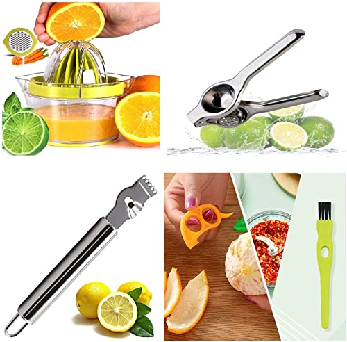 Dayazen Citrus Juicer Lemon Squeezer, Zester Peeler Combo - Multifunctional Manual Citrus Squeezer with Grater, Egg Separator and Measuring Cup - Stainless Steel Juicer and Zester Set - Metta Home and Technologies