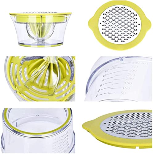 Dayazen Citrus Juicer Lemon Squeezer, Zester Peeler Combo - Multifunctional Manual Citrus Squeezer with Grater, Egg Separator and Measuring Cup - Stainless Steel Juicer and Zester Set - Metta Home and Technologies