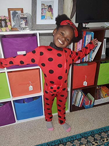 Heneray Little Girls Halloween Costumes Red Little Beetle Jumpsuit Clothing Set Accessories 4pcs - Metta Home and Technologies