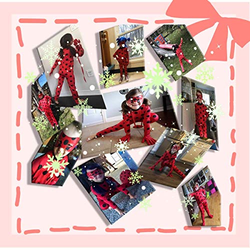 Heneray Little Girls Halloween Costumes Red Little Beetle Jumpsuit Clothing Set Accessories 4pcs - Metta Home and Technologies