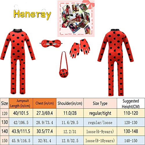 Heneray Little Girls Halloween Costumes Red Little Beetle Jumpsuit Clothing Set Accessories 4pcs - Metta Home and Technologies