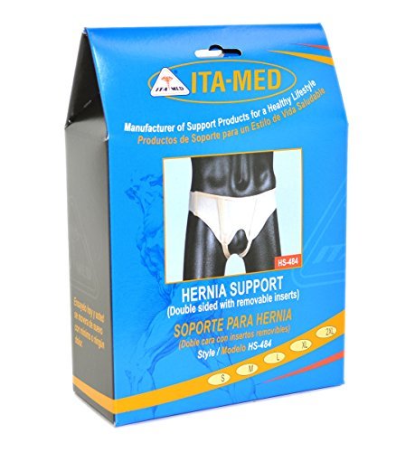 ITA-MED Deluxe Hernia Support Brace Double Sided with Removable Inserts: HS-484, XX-Large - Metta Home and Technologies