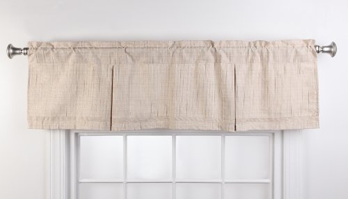 Stylemaster Tucson Box Pleated Valance with Suede Trim Beige 55-Inch x 15-Inch - Metta Home and Technologies