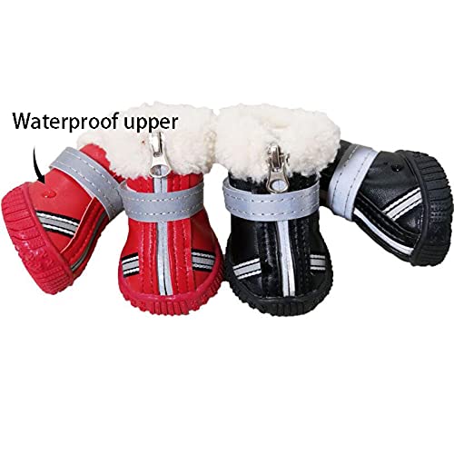 Winter Pet Dog Rain Shoes Waterproof Warm Snow Boots Leather Cotton Small Dogs Non Slip Wear-Resistant for Chihuahua York Puppy - Metta Home and Technologies