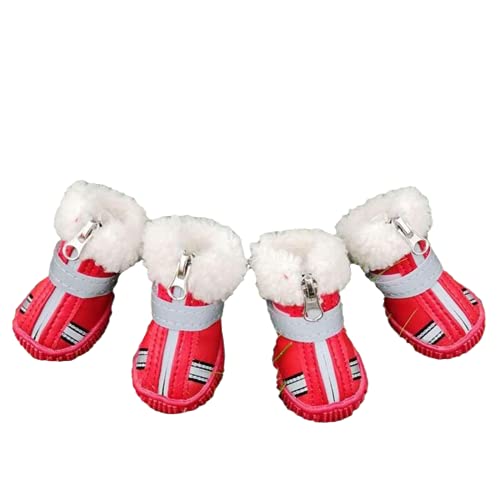 Winter Pet Dog Rain Shoes Waterproof Warm Snow Boots Leather Cotton Small Dogs Non Slip Wear-Resistant for Chihuahua York Puppy - Metta Home and Technologies